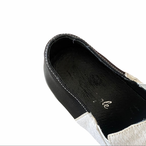 Free People | white calf + black leather slip on sneakers size 37 - Picture 3 of 4